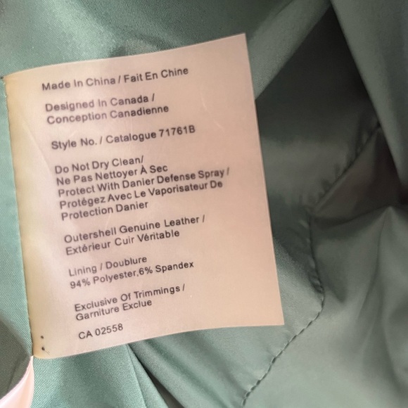 Green genuine leather jacket, size S - Picture 7 of 8